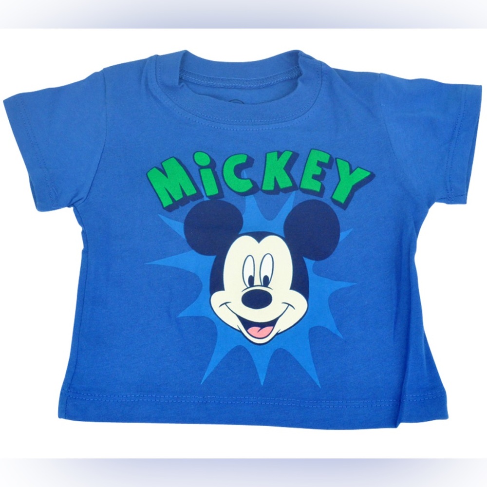 Disney Mickey Mouse Baby Tee Shirt 6M Blue Green